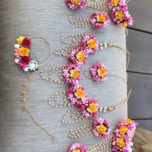 pink lower jewelry, bride flower jewelry, bridal flower jewelry, simple bridal jewelry, elegant bridal jewelry, flower jewelry for mehandi, flower jewelry for haldi, mehandi favors, mehandi jewelry, haldi jewelry, haldi jewelry for bride sister, mehandi jewelry for sister, latest flower jewelry, latest flower jewellery, flower jewelery designs, designer flower jewelry, latest flower jewelry designs, orange flower jewelry, white flower jewelry, yellow flower jewelry
